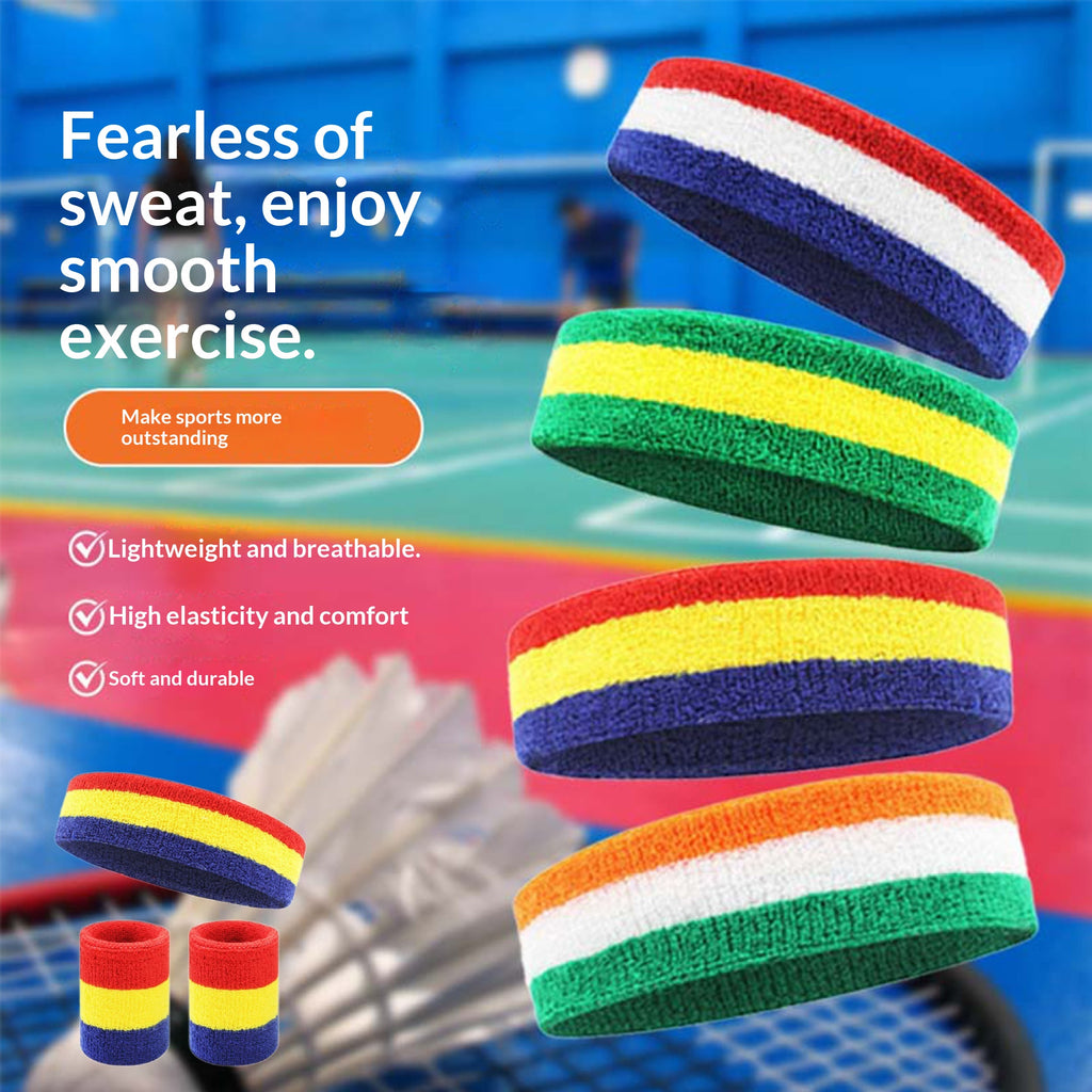 Bande-tête et bande-bracelet d'absorption de la sueur pour les exercices de course et de fitness