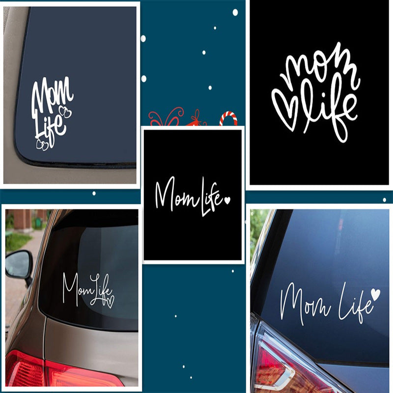Voiture Décals Mom Life Mignon Fenêtre sculptée Stickers muraux