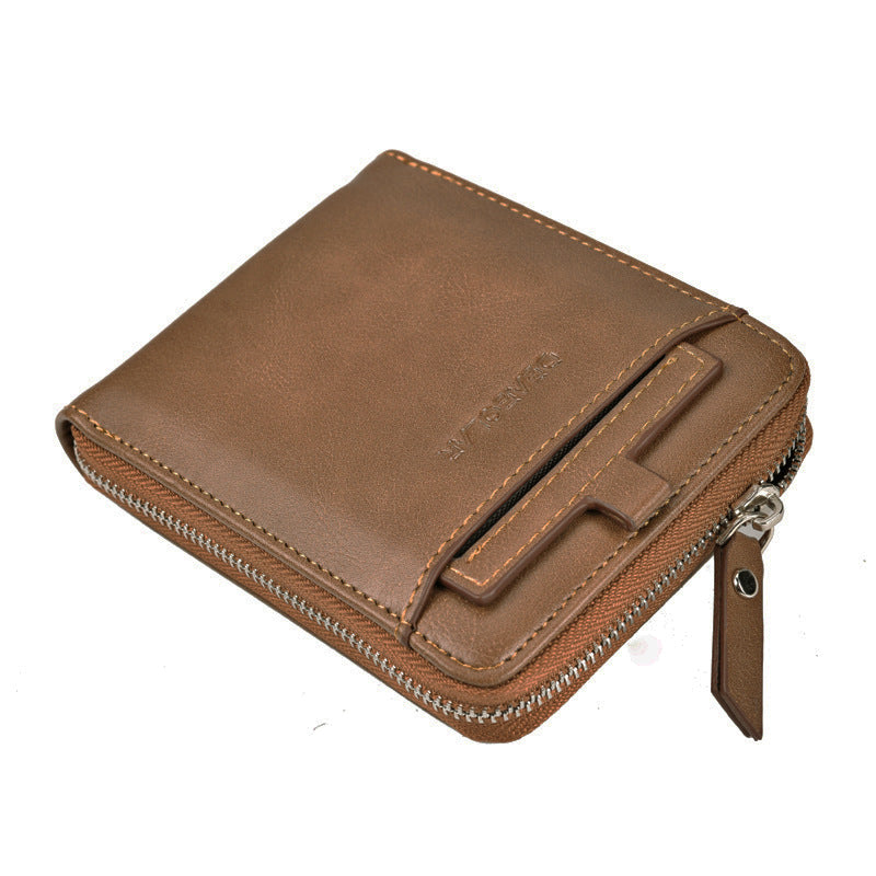Men's Retro Multi-Card Zipper Wallet