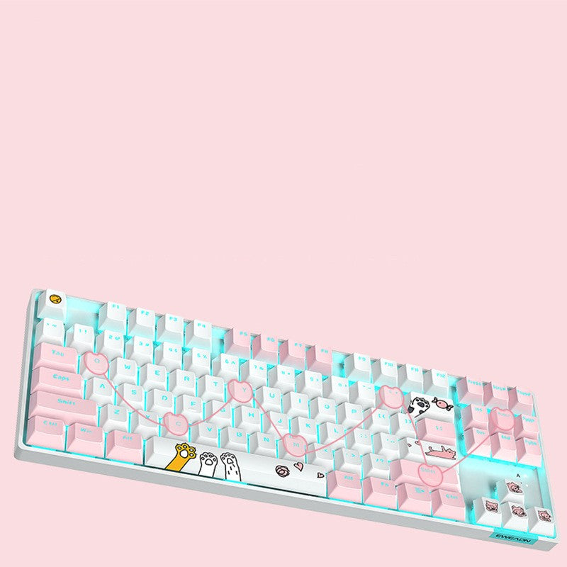 87 Key Rgb Effet de lumière Axis vert Clavier mécanique portable