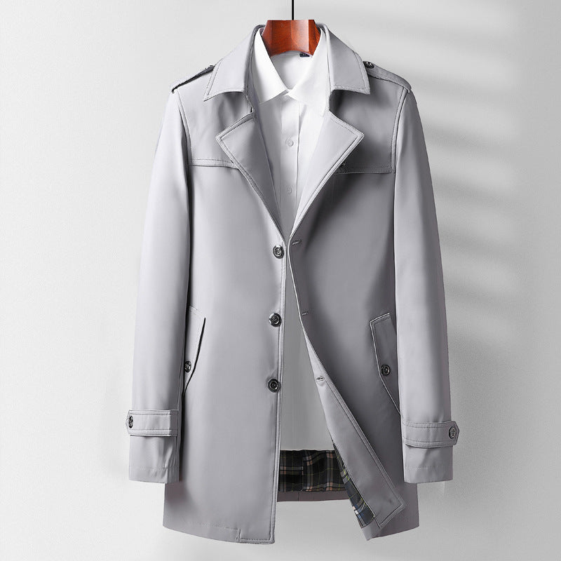 Mid-long Lapel Casual Fashionable Trench Costume polyvalent pour jeune et moyen-âge