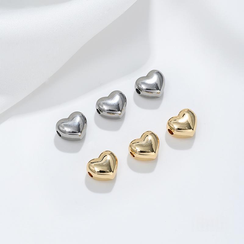 Pendentif d'espacement de coeur double face pour bracelet bricolage