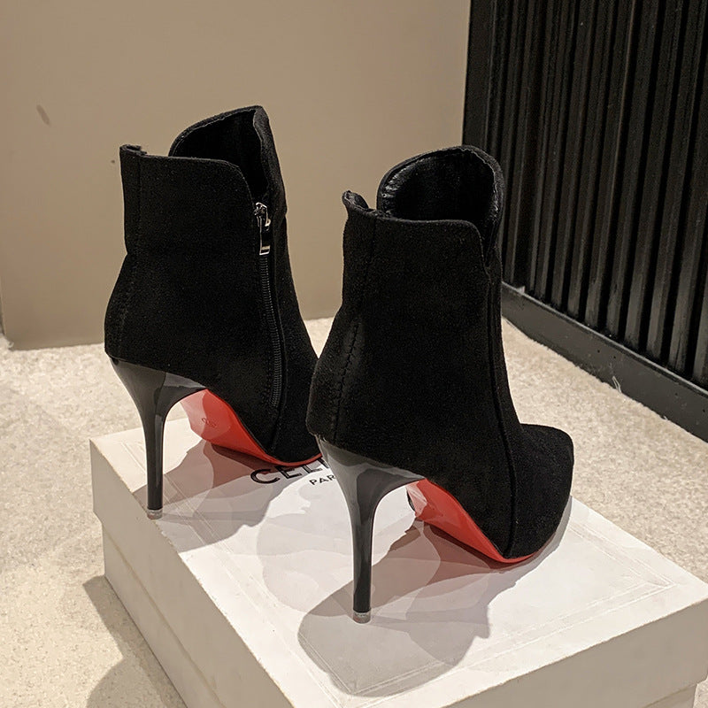 Bottes de Stiletto sexy à fond rouge pour femmes