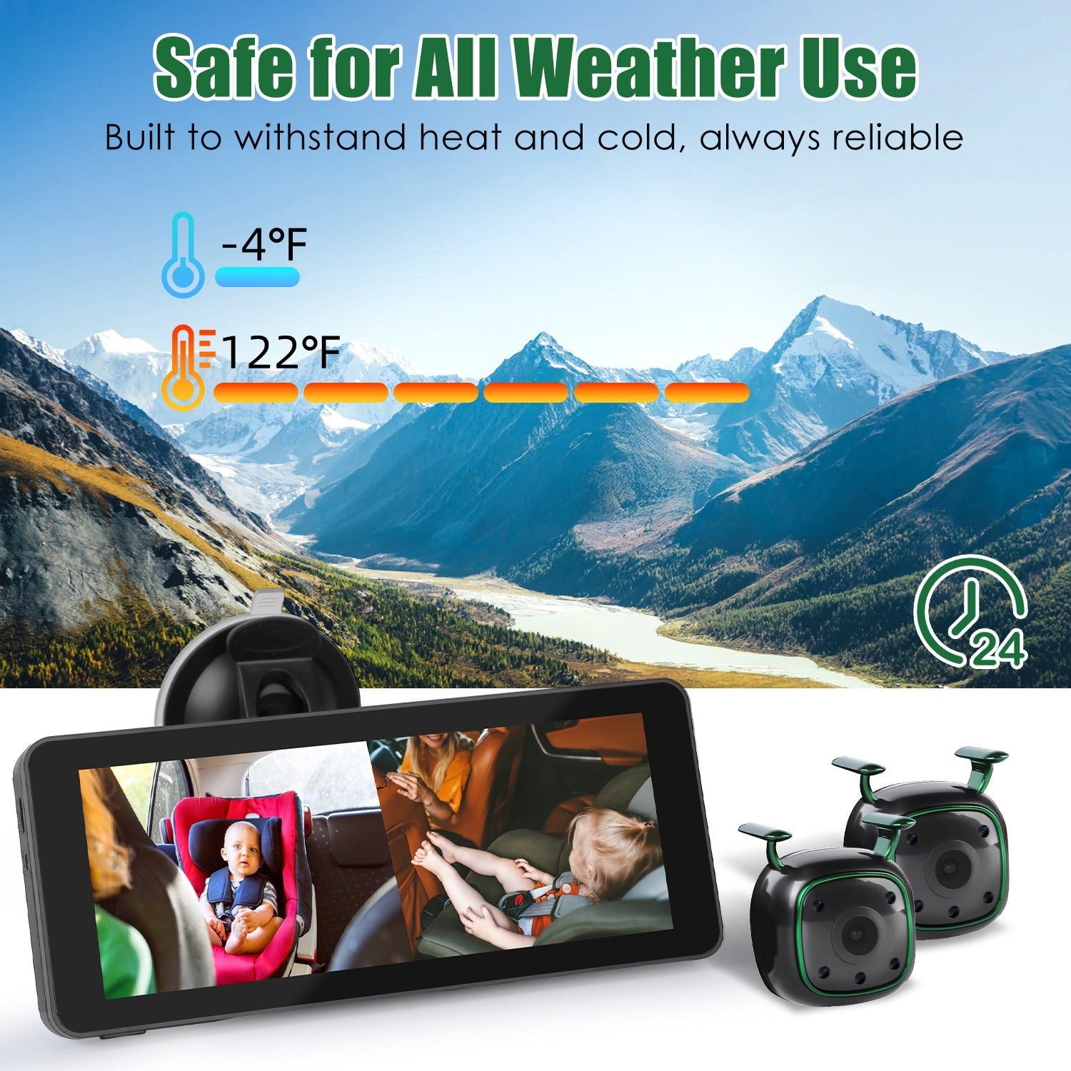 1Pc 1080P Caméra de voiture de bébé pour 2 enfants double chaîne voiture baby moniteur arrière face siège de voiture Ca
