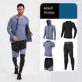 Fitness Suit Homme Running Night Running Sports Séchage rapide Cinq-pièces Foo