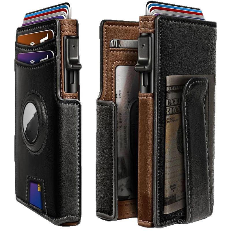 Men's metal card holder, compact multi-card format