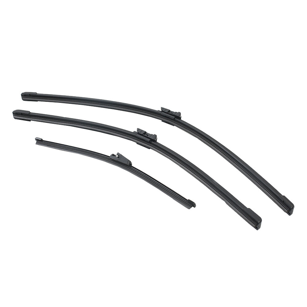 3er Set Scheibenwischer Vorne & Hinten Flachbalkenwischer 60cm 52