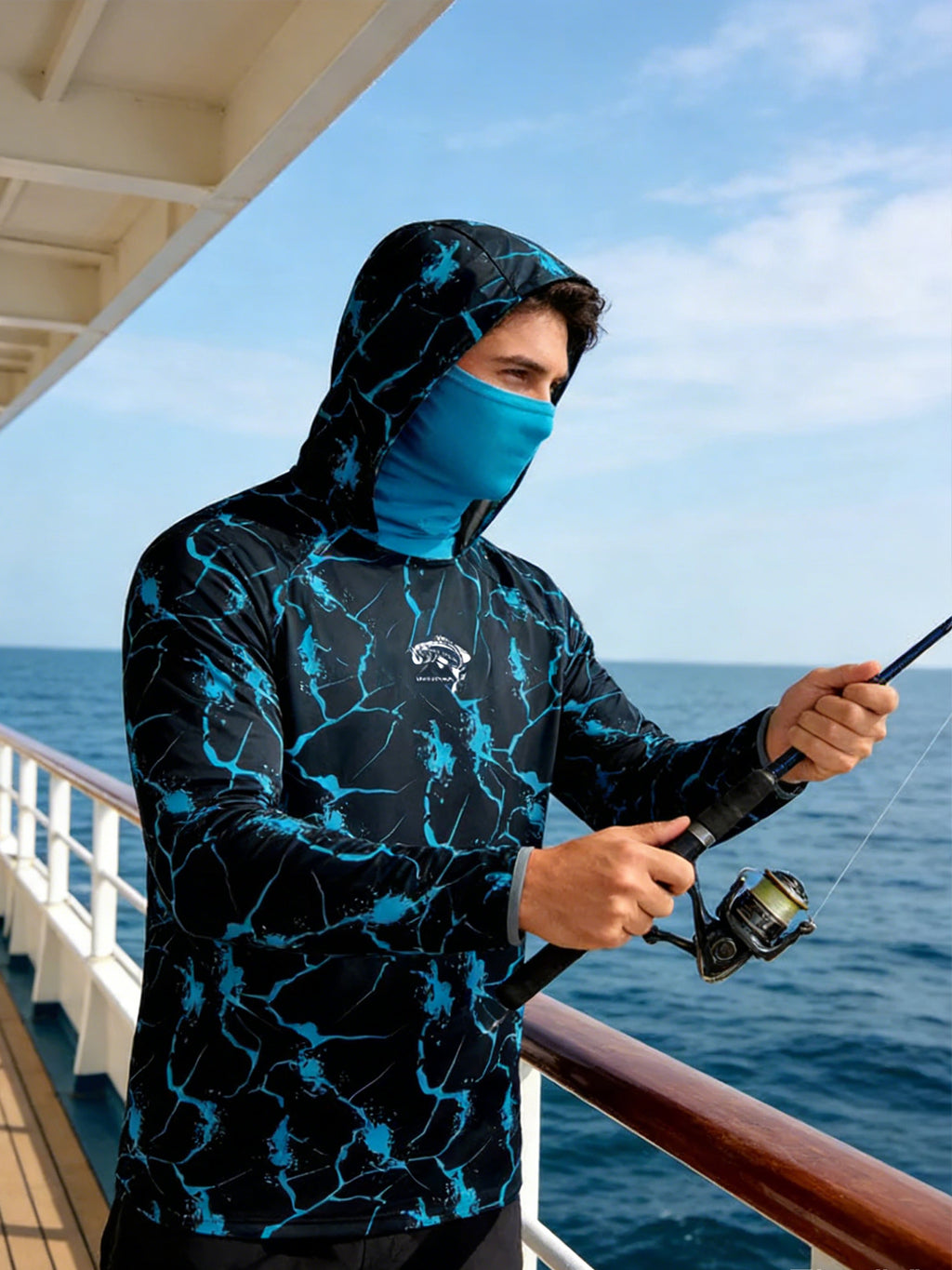 Pêche Hoodie voile chemise Surf couverture visage cou été hommes longue manches chasse Jersey