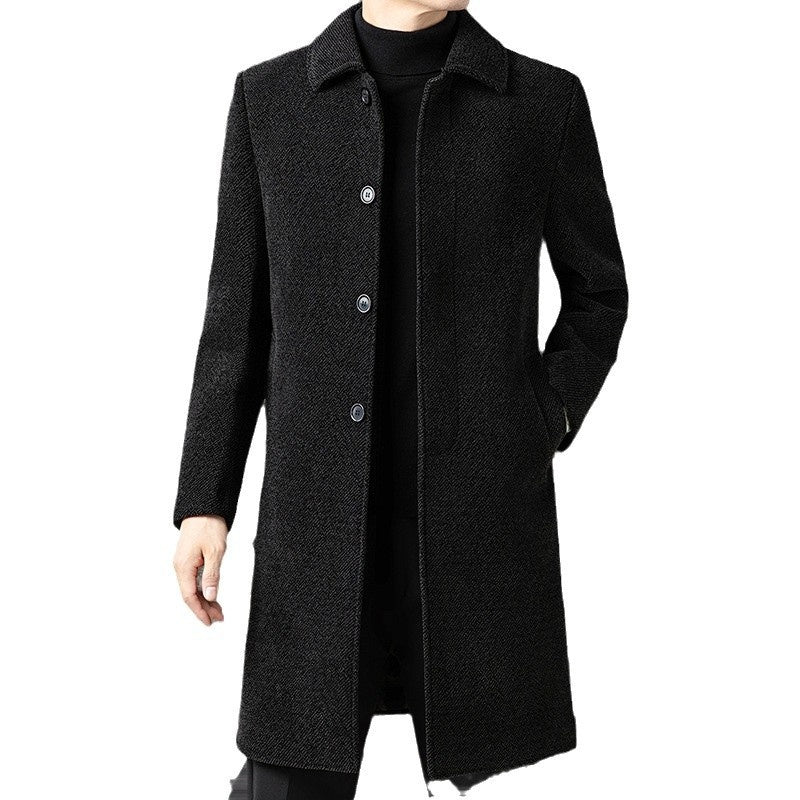 Lapelle de tempérament avec manteau de laine pour hommes Velvet