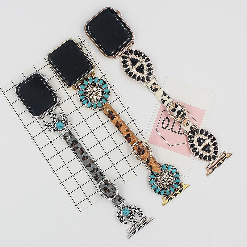 Leopard Imprimer True Horsehair Watchband Multicolore