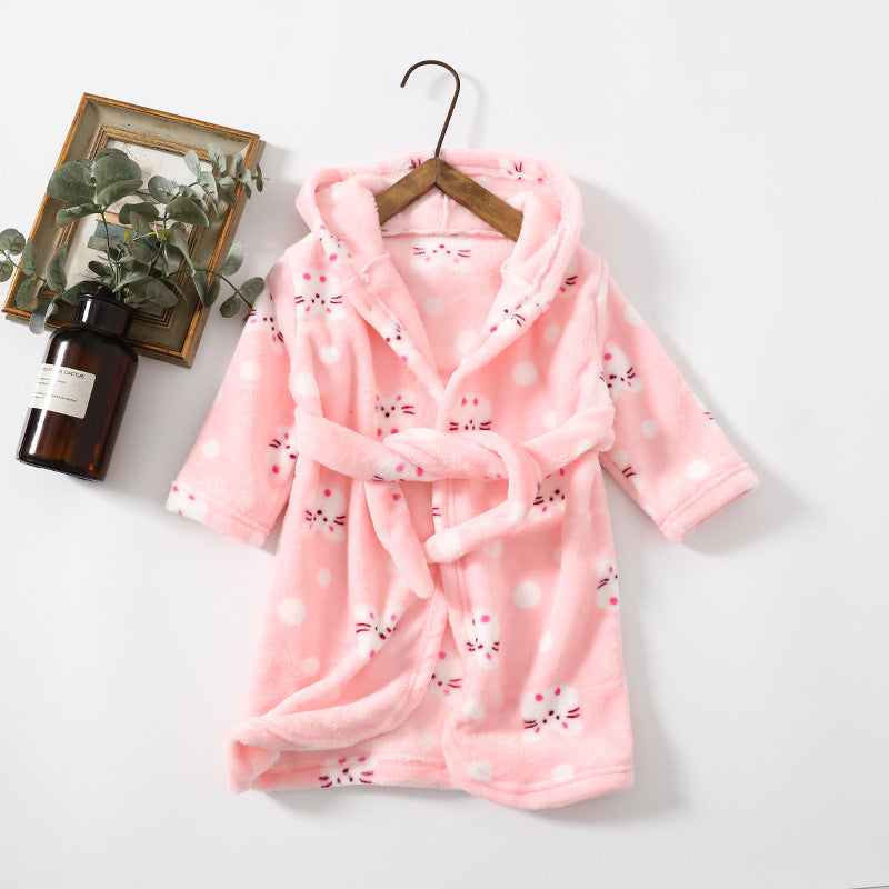 Enfants Vêtements Maison Vêtements Flannel Hommes Femmes Hoodie Coral Velvet Robe de nuit