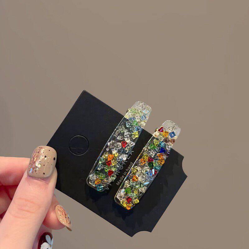 Clip de cheveux diamant de couleur dopamine pour les femmes