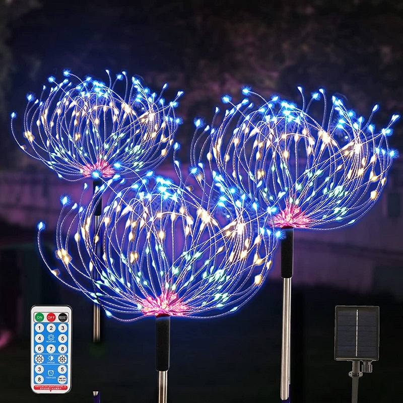 Solar Fireworks Lampe Faites glisser une sortie de pelouse imperméable