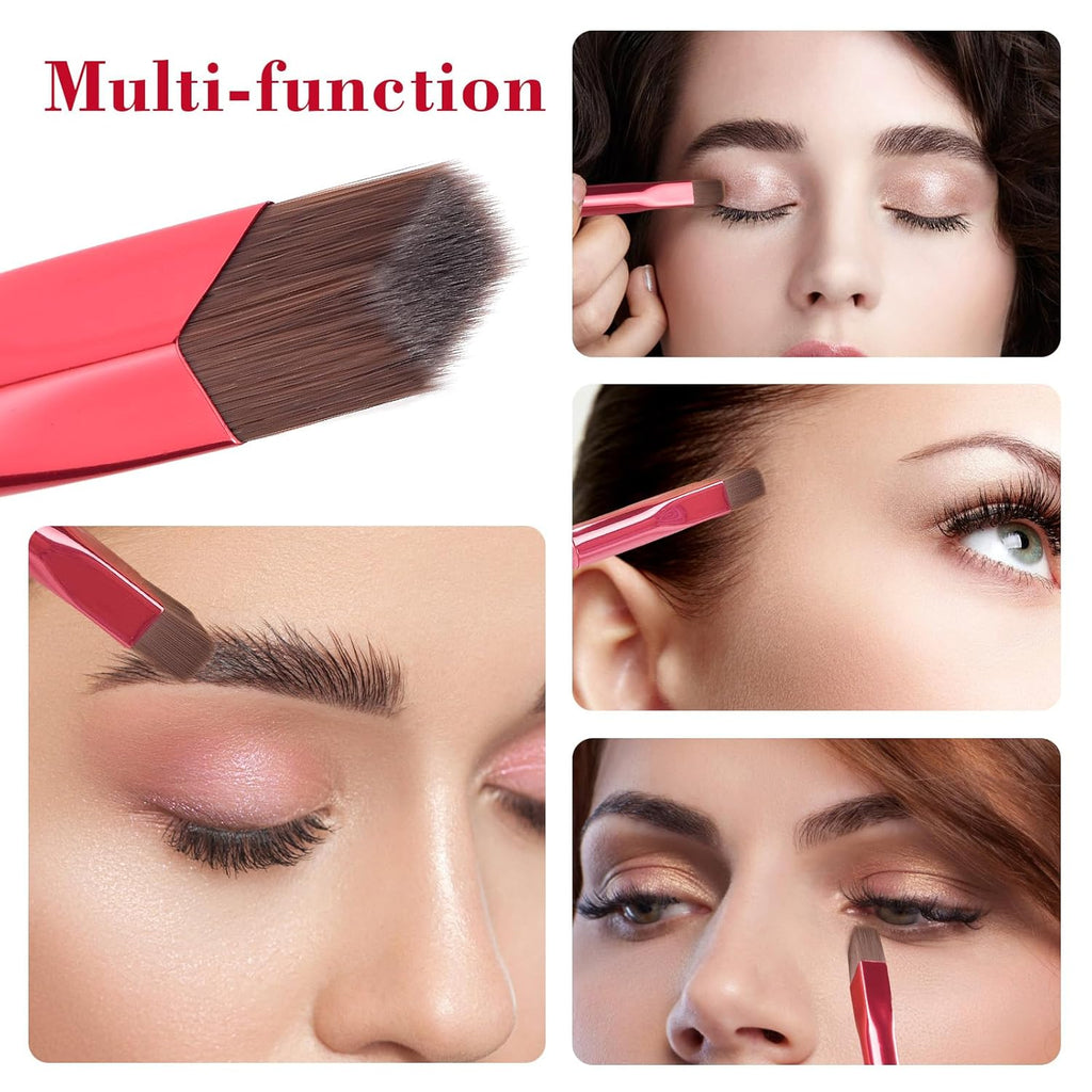 Brosse à sourcils multifonctions - Design carré en angle pour le remplissage des sourcils