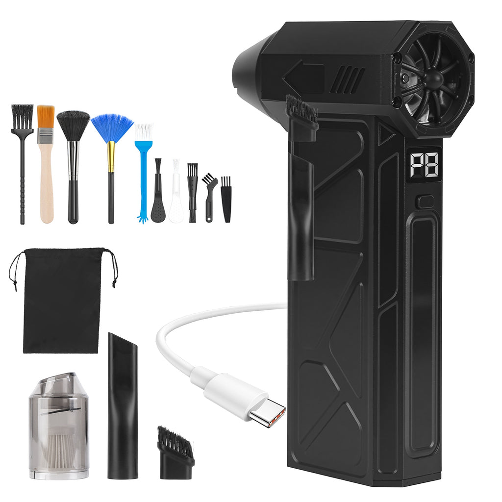 1Pc Compressed Air Duster with LED Light Vacuum Cleaner Max 160000RPM Speed for PC Keyboar
