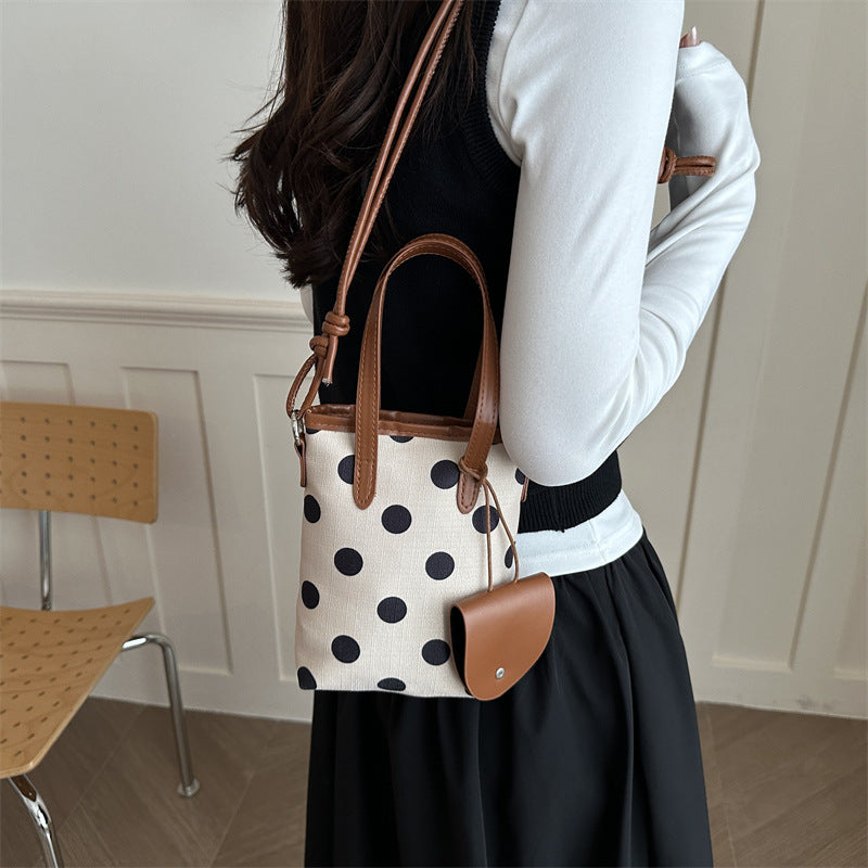 Sac Mini Bucket Retro Polka-dot style coréen pour femmes