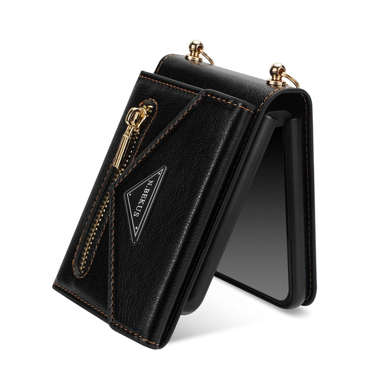 Porte carte zippée latérale Flip5 Étui de téléphone écran pliable Z Flip4 Étui de téléphone Flip4