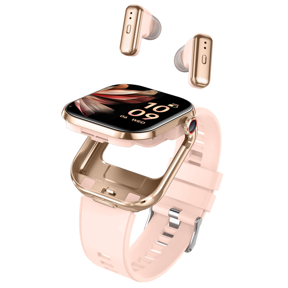 T99 Téléphones d'écoute TWS Watch 2-en-1 Bluetooth appelant la surveillance de la fréquence cardiaque