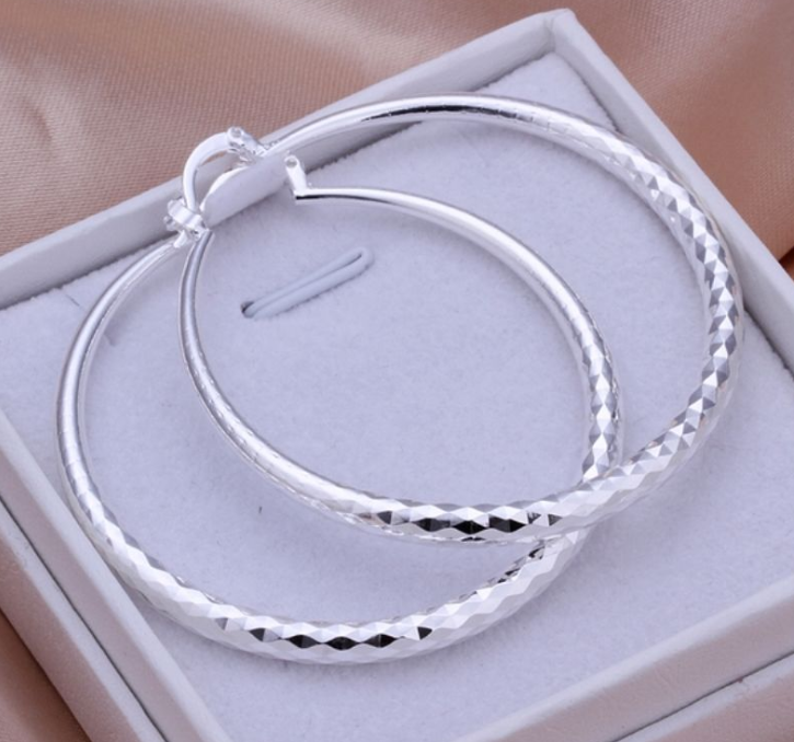 925 Boucles d'oreilles de boucles de boucles d'oreilles exagérées en argent
