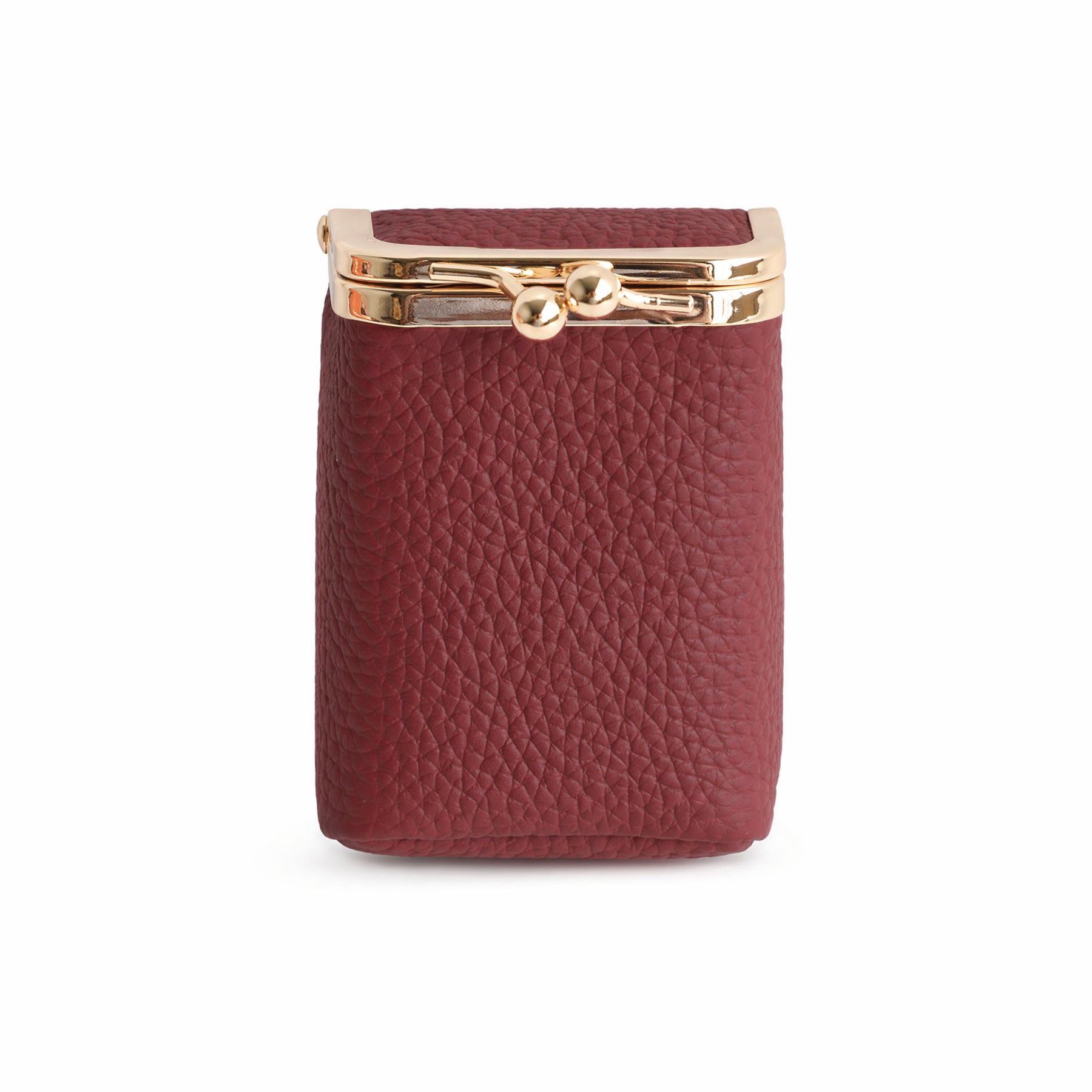 Mini sac rouge à lèvres en cuir