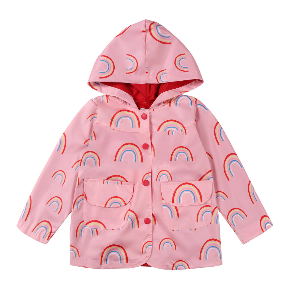 Veste d'extérieur imprimée à capuche pour enfants