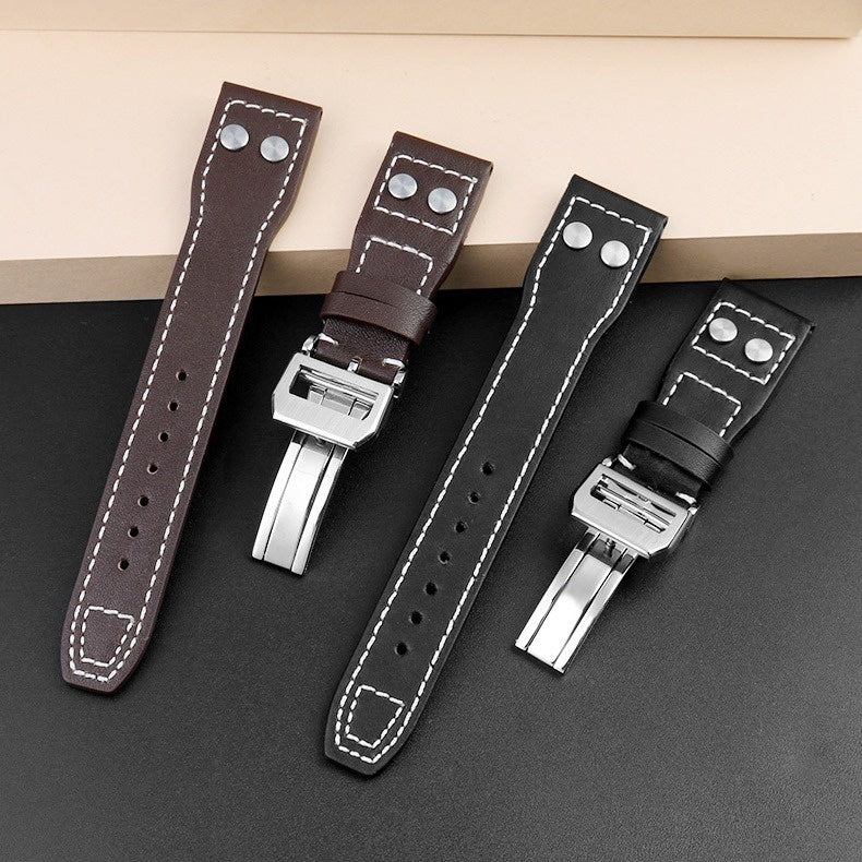 Bracelet de montre en cuir véritable Jet de feu portugais