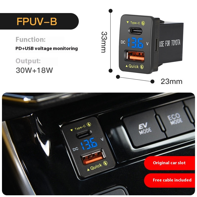 48W QC30 Fast Charge Car Modification Mobile Phone Charger
