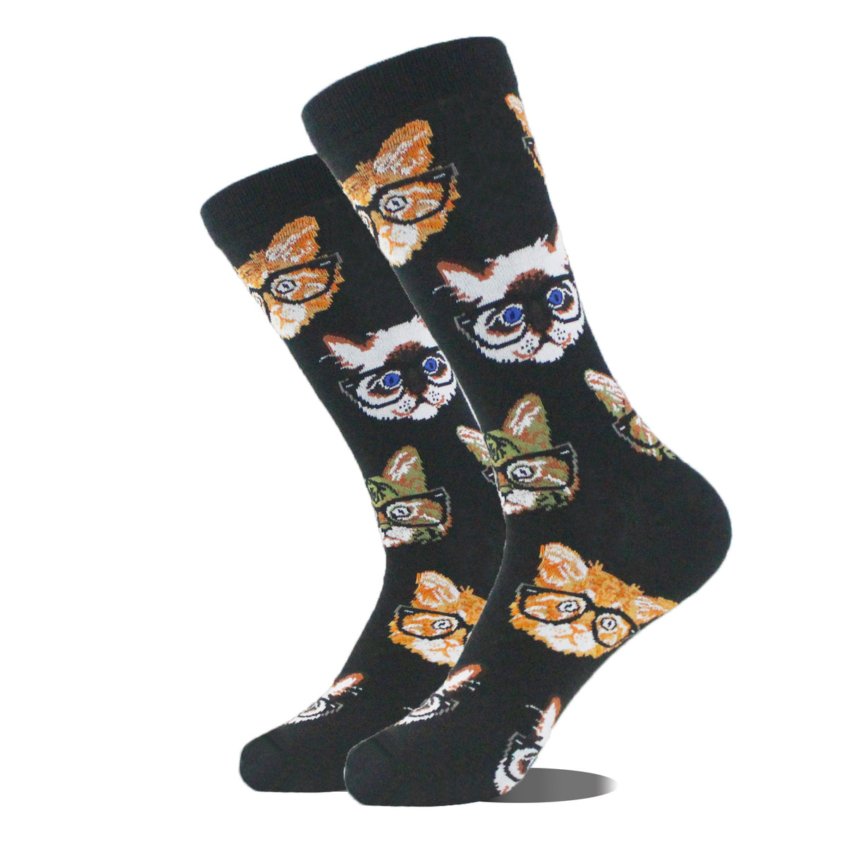 Peinture à l'huile rétro cartoon animal homme Chaussettes mi-calf