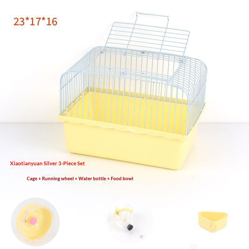 Petit ensemble d'approvisionnement pour animaux de style pastoral comprenant une bouteille d'eau un bol alimentaire et une quille de course