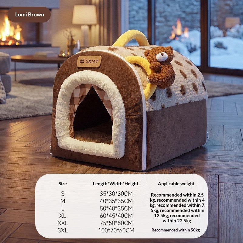 Animaux de compagnie Portable Courbé Maison Nid Petit à moyenne taille chien lit et lit de chat