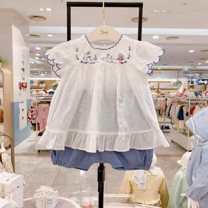 Filles Chic Cotton Set avec collier en dentelle