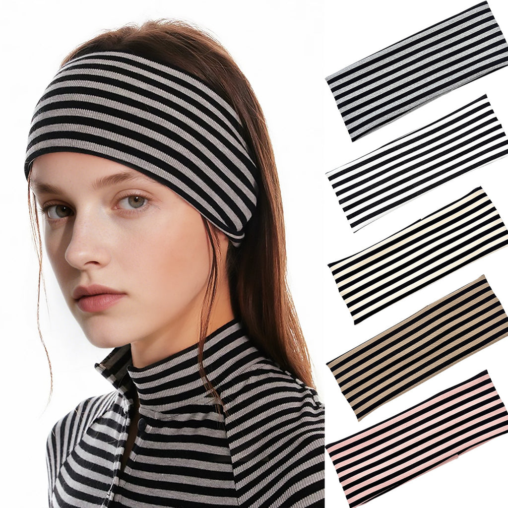 Bande de cheveux élastique rayée Unisex Sports Bande de cheveux mode