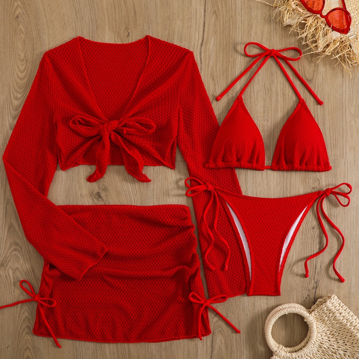 Ensemble de maillots de bain de vacances Lacey blanc cassé léger