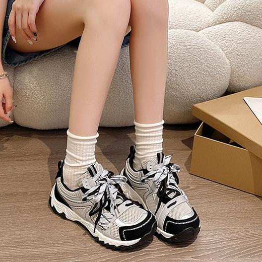 Chaussures Retro Thick Soled Mesh Papa