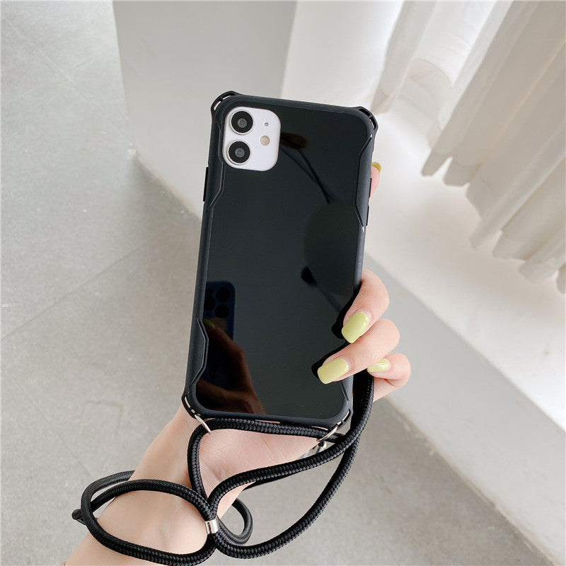 Coque de téléphone souple Lanyard de couleur solide simple