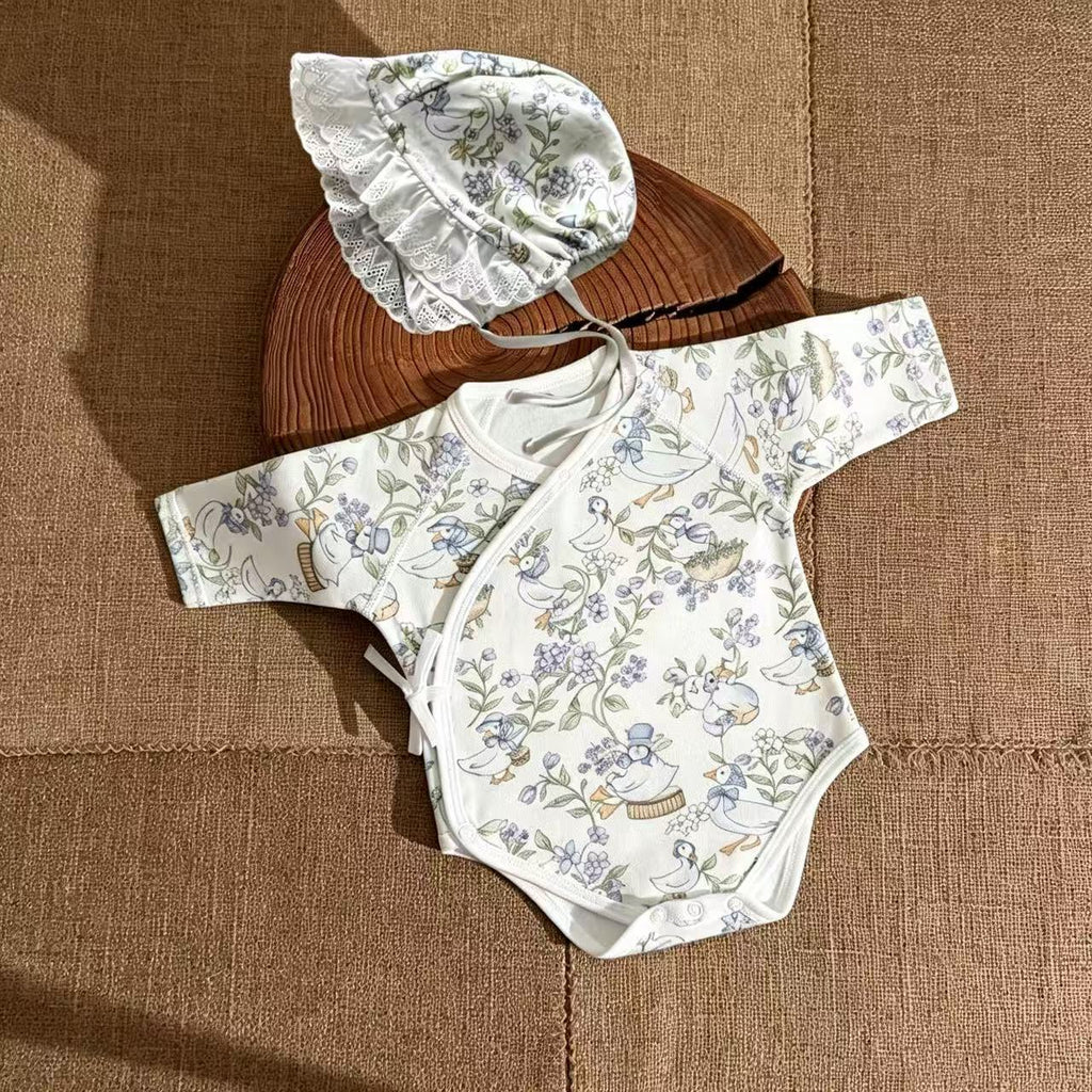 Romper à manches longues en coton pur quatre saisons pour bébés Et