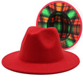 Hommes et femmes de couleur double face Matching Woolen Fedora Hat