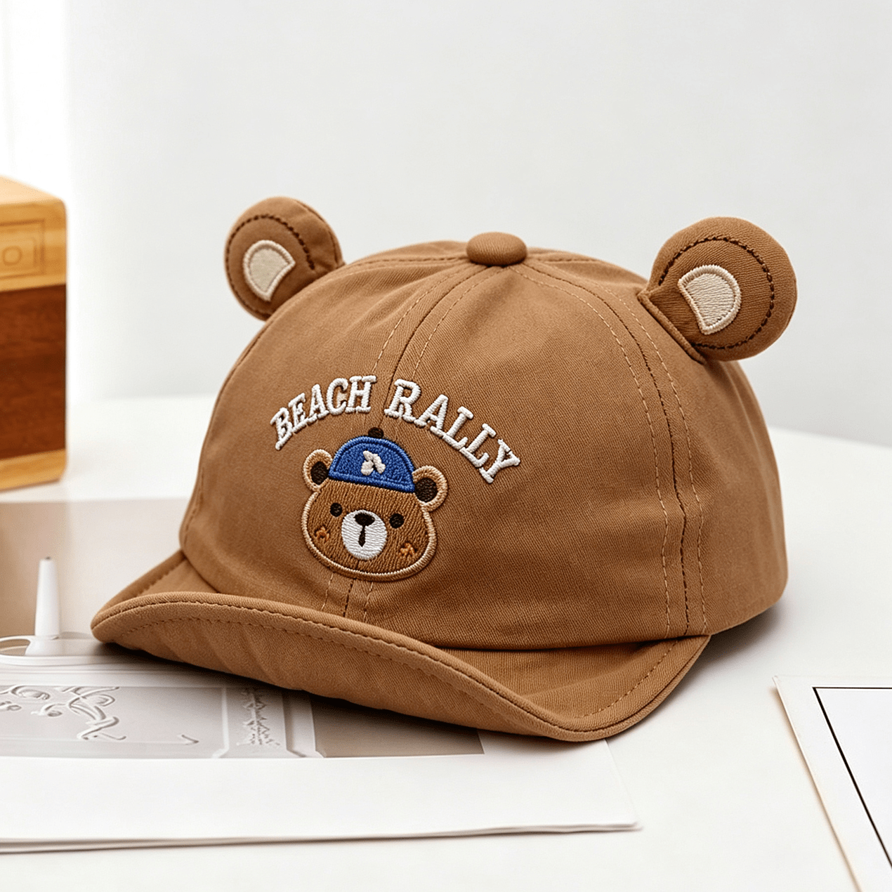 Summer Boys' Et Girls' Soft Brimmed Lettre Brodée Casquette de baseball avec mignon et ludique