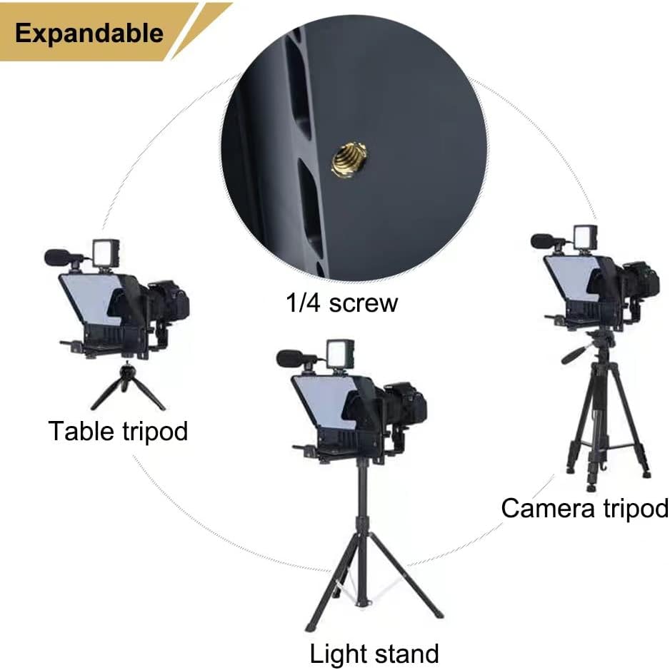 Smartphone portable SLR Caméra Teleprompter avec Mobile Phone Holder Télécommande Vidéo