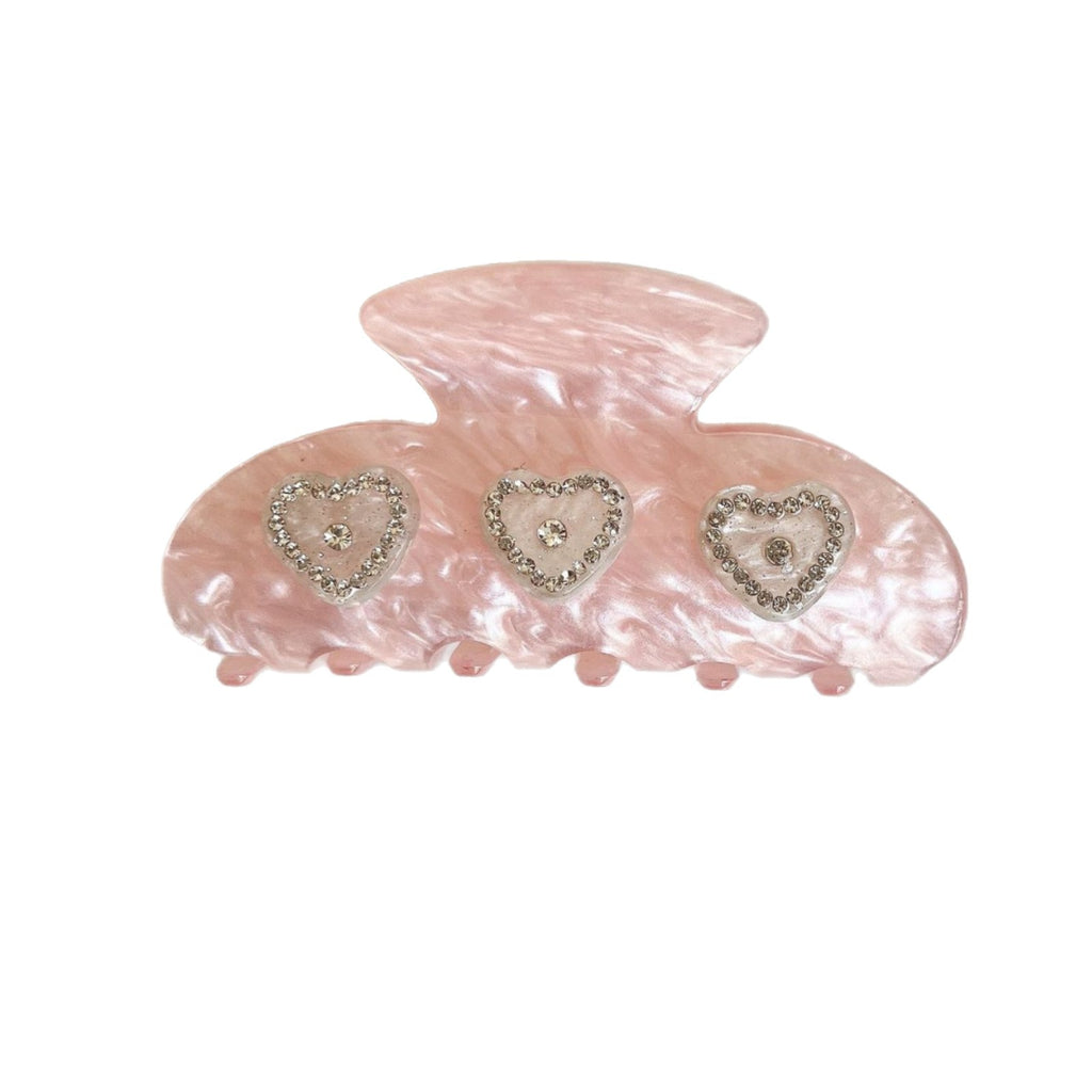Korean Ins Wind Sparkling Diamond Love Acetic Acid Gripper Niche Français