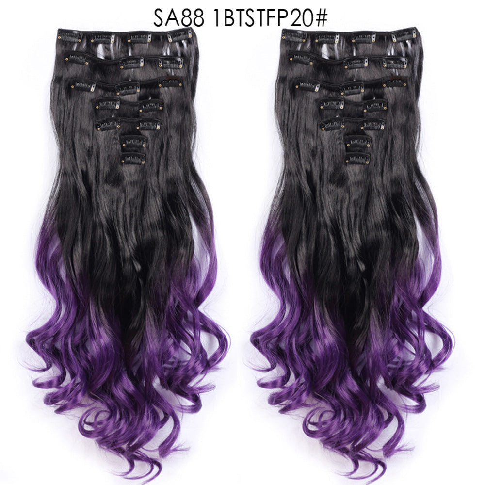 Long cheveux bouclés Rideau de soie haute température