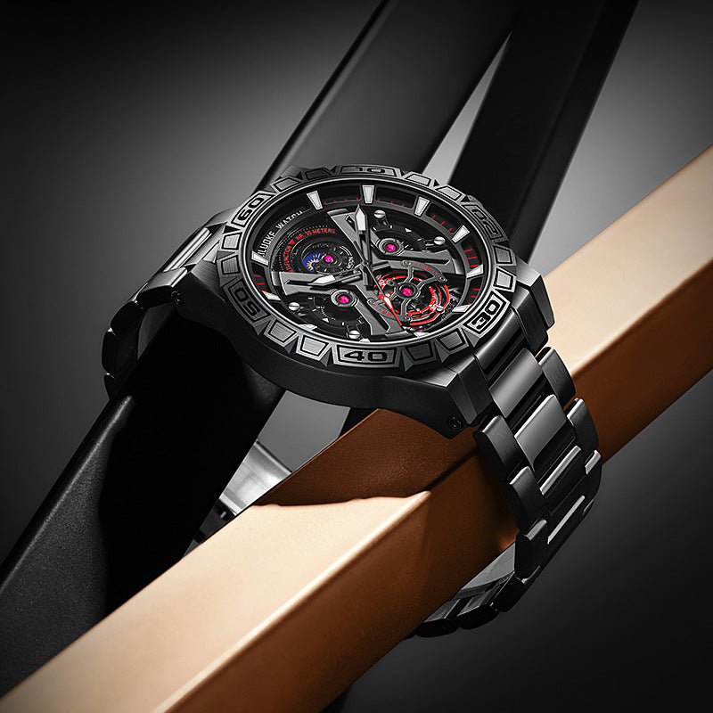 Three-dimensional waterproof quartz watch