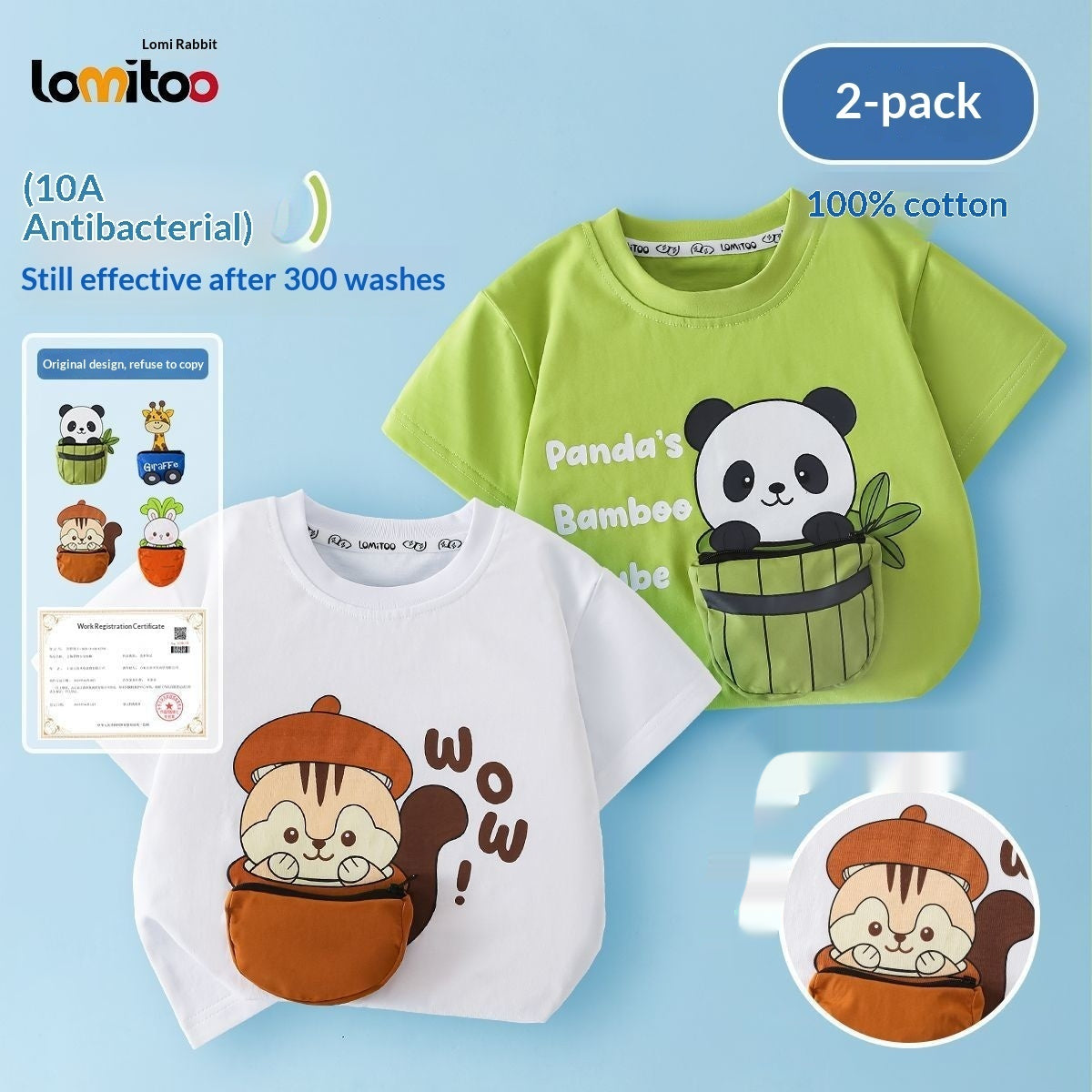 T-shirt en coton à manches courtes décoré en 3D pour garçons