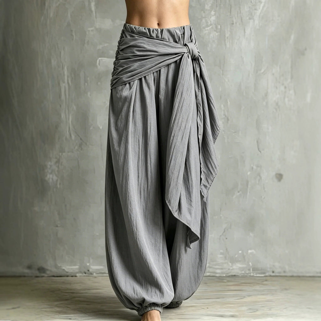 Pantalons décontractés pour femmes avec un design tie-waist