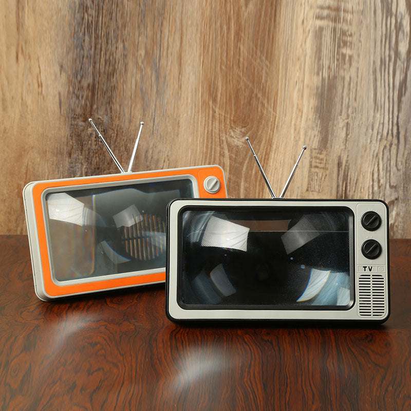 Accueil Blu-ray Support de téléphone de bureau Creative Retro TV Écran agrandi Support de téléphone mobile