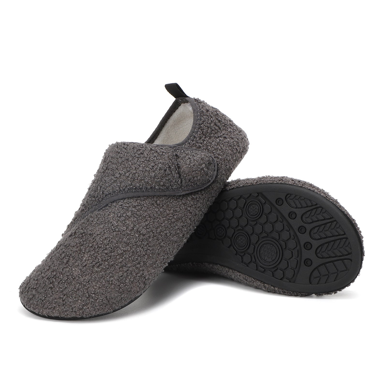Automne Hiver Hommes et femmes Pantoufles en coton doublé de polaire