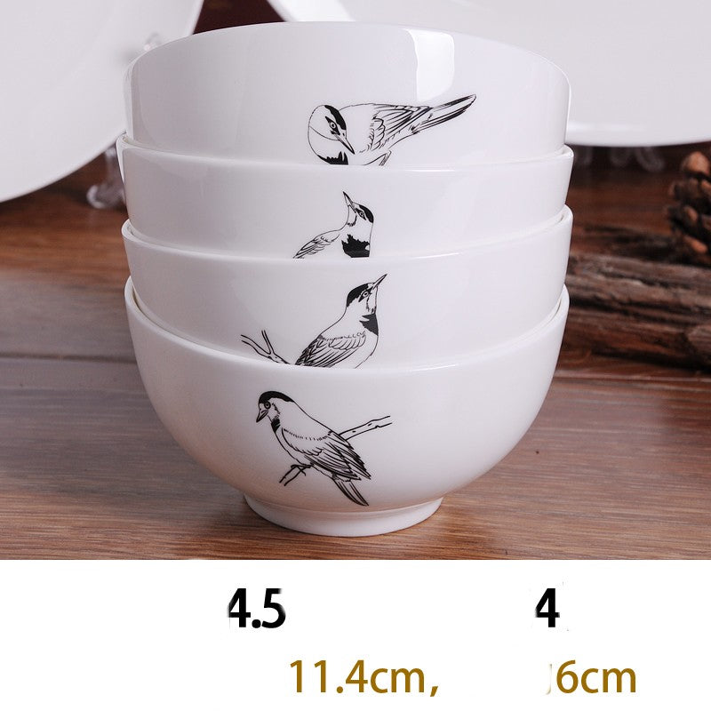 Bone China Dish Deep Plate Shallow Creative European Style
