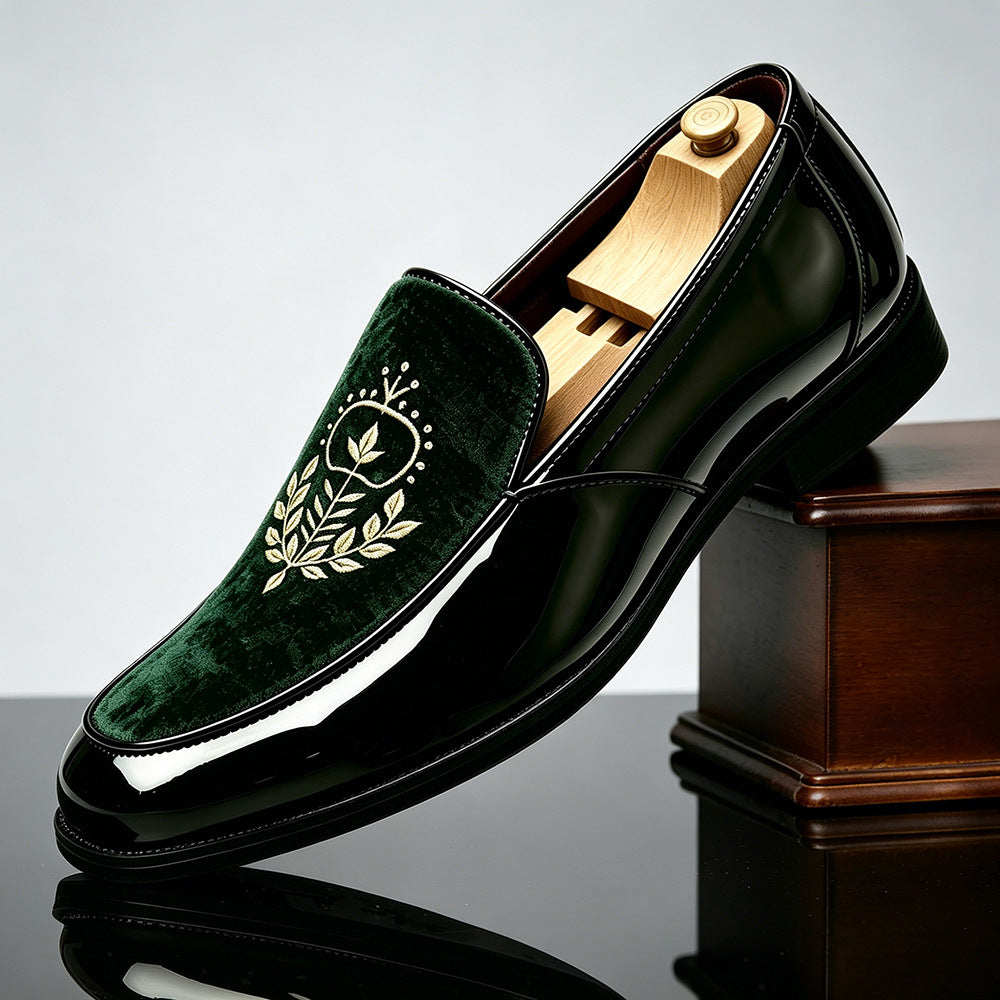 Chaussures homme brodées à clips en grandes tailles