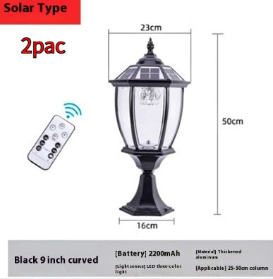 Lampe solaire à pilier extérieur étanche