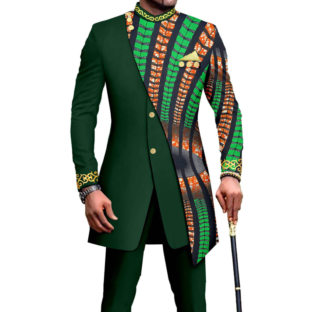 Costume deux pièces pour hommes africains Slim L